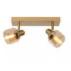 Apliqué metal vidrio bronce 30x14 cm 2 luces E14 - LUAP0101