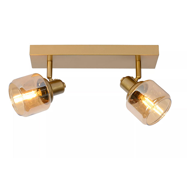 Apliqué metal vidrio bronce 30x14 cm 2 luces E14 - LUAP0101