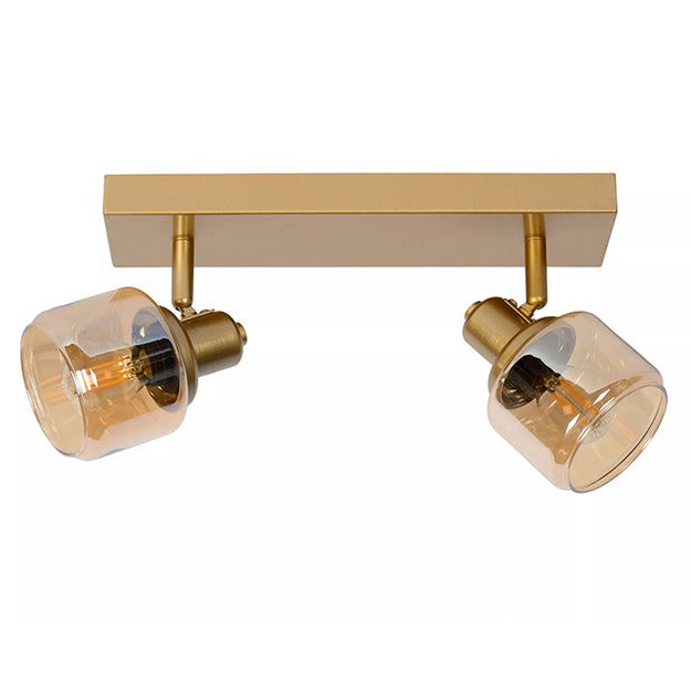 Apliqué metal vidrio bronce 30x14 cm 2 luces E14 - LUAP0101