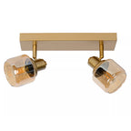 Apliqué metal vidrio bronce 30x14 cm 2 luces E14 - LUAP0101