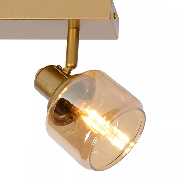 Apliqué metal vidrio bronce 30x14 cm 2 luces E14 - LUAP0101