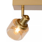 Apliqué metal vidrio bronce 30x14 cm 2 luces E14 - LUAP0101