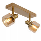 Apliqué metal vidrio bronce 30x14 cm 2 luces E14 - LUAP0101