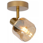 Apliqué metal vidrio bronce Ø10x15 cm E14 - LUAP0102