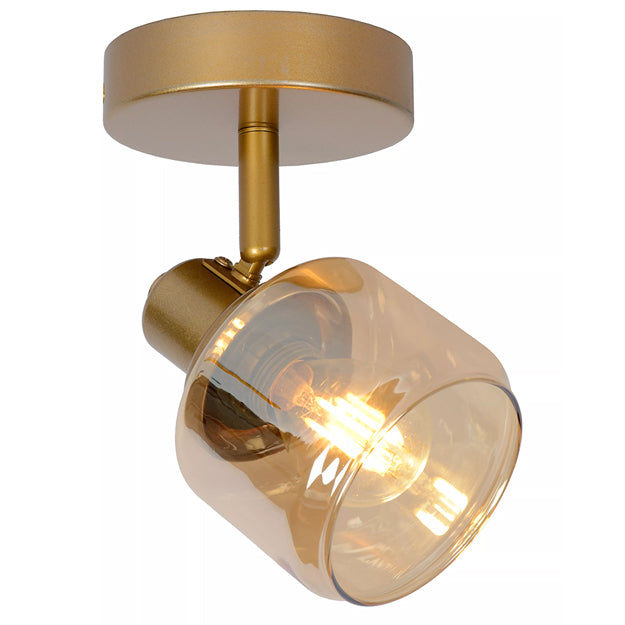 Apliqué metal vidrio bronce Ø10x15 cm E14 - LUAP0102