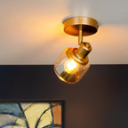 Apliqué metal vidrio bronce Ø10x15 cm E14 - LUAP0102