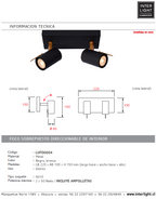 Foco metal negro bronce 22x15 cm 2 luces GU10 - LUFO0004