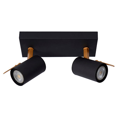 Foco metal negro bronce 22x15 cm 2 luces GU10 - LUFO0004