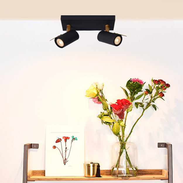 Foco metal negro bronce 22x15 cm 2 luces GU10 - LUFO0004