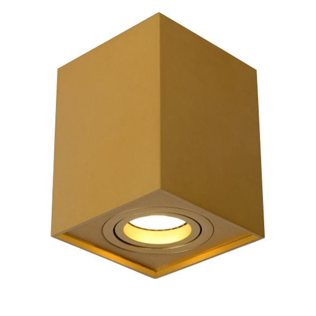 Foco sobrepuesto metal oro mate 9,6x9,6x12,5 cm GU10 - LUFO0007