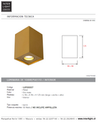 Foco sobrepuesto metal oro mate 9,6x9,6x12,5 cm GU10 - LUFO0007