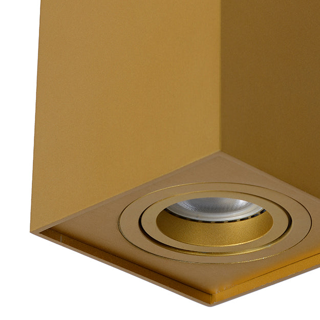 Foco sobrepuesto metal oro mate 9,6x9,6x12,5 cm GU10 - LUFO0007