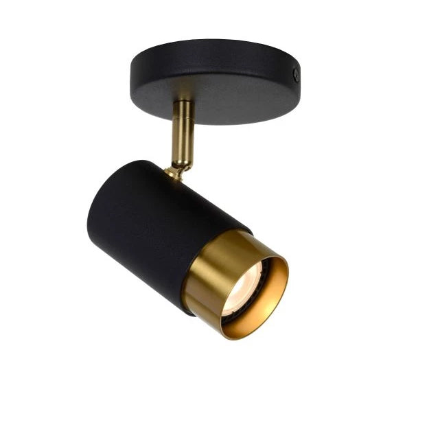 Foco metal negro oro mate 10 x 14 cm GU10 - LUFO0009
