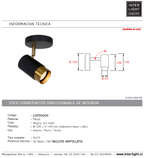 Foco metal negro oro mate 10 x 14 cm GU10 - LUFO0009