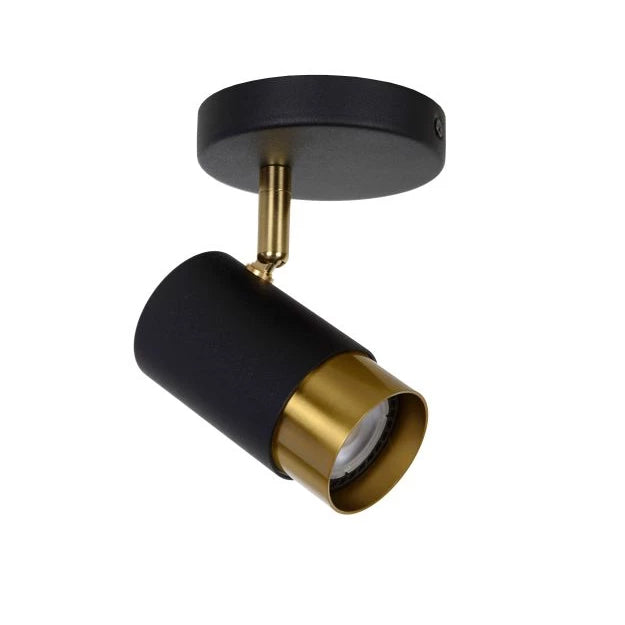 Foco metal negro oro mate 10 x 14 cm GU10 - LUFO0009
