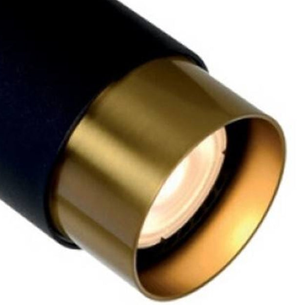 Foco metal negro oro mate 10 x 14 cm GU10 - LUFO0009