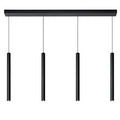 Lámpara colgante aluminio negro 1,20 mt. LED 4 luces 16W  - LULC0097