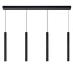 Lámpara colgante aluminio negro 1,20 mt. LED 4 luces 16W  - LULC0097