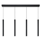 Lámpara colgante aluminio negro 1,20 mt. LED 4 luces 16W  - LULC0097
