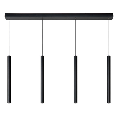 Lámpara colgante aluminio negro 1,20 mt. LED 4 luces 16W  - LULC0097