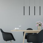 Lámpara colgante aluminio negro 1,20 mt. LED 4 luces 16W  - LULC0097