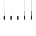 Lámpara colgante aluminio negro 1,01 mt. LED 5 luces 35W - LULC0107