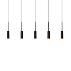 Lámpara colgante aluminio negro 1,01 mt. LED 5 luces 35W - LULC0107