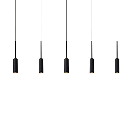 Lámpara colgante aluminio negro 1,01 mt. LED 5 luces 35W - LULC0107