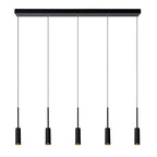 Lámpara colgante aluminio negro 1,01 mt. LED 5 luces 35W - LULC0107