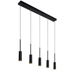 Lámpara colgante aluminio negro 1,01 mt. LED 5 luces 35W - LULC0107