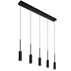 Lámpara colgante aluminio negro 1,01 mt. LED 5 luces 35W - LULC0107