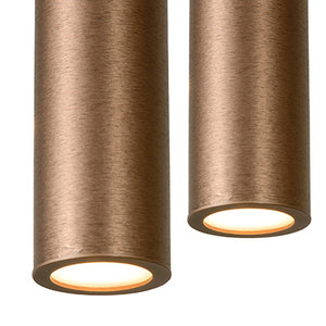 Lámpara colgante aluminio cobre 1,20 mt. LED 4 luces 16W - LULC0116