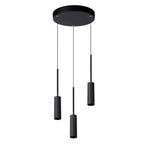 Lámpara colgante metal negro Ø 26 cm LED 3 luces 21W - LULC0119
