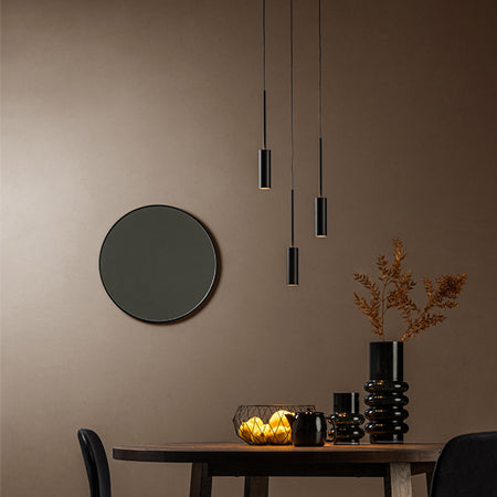 Lámpara colgante metal negro Ø 26 cm LED 3 luces 21W - LULC0119