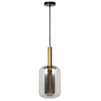 Lámpara colgante metal vidrio humo Ø22x32,5 cm E27 - LULC0123