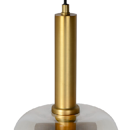 Lámpara colgante metal vidrio humo Ø22x32,5 cm E27 - LULC0123