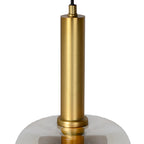Lámpara colgante metal vidrio humo Ø22x32,5 cm E27 - LULC0123