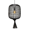 Lámpara colgante ratán negro Ø40x79x1,790 cm E27 - LULC0144
