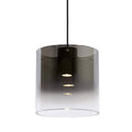Lámpara colgante metal vidrio negro Ø 25 cm GU10 - LULC0156