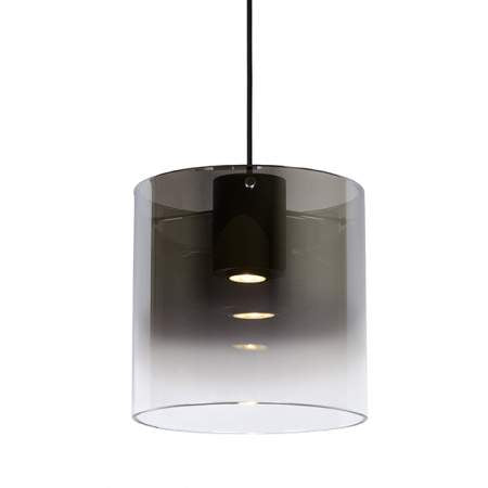 Lámpara colgante metal vidrio negro Ø 25 cm GU10 - LULC0156
