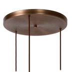 Lámpara colgante metal café vidrio ámbar Ø 50 cm 3 luces E27 - LULC0169