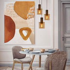 Lámpara colgante metal café vidrio ámbar Ø 50 cm 3 luces E27 - LULC0169