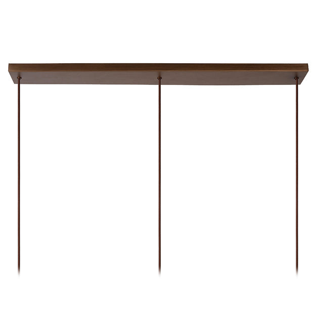 Lámpara colgante metal café vidrio ámbar 97 cm 3 luces E27 - LULC0170