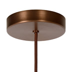 Lámpara colgante metal café vidrio ámbar Ø 20 cm E27 - LULC0174