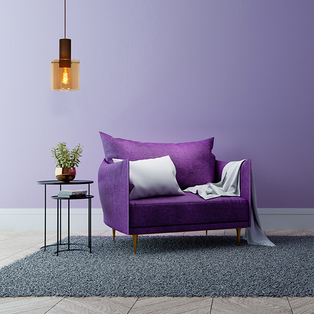 Lámpara colgante metal café vidrio ámbar Ø 20 cm E27 - LULC0174