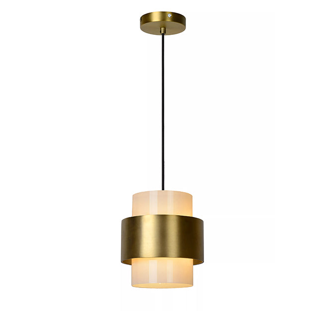Lámpara colgante metal vidrio Ø20x22 cm E27 - LULC0183
