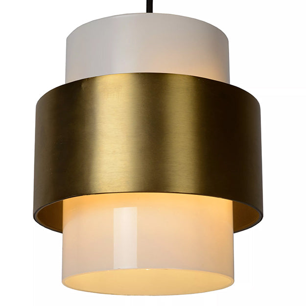 Lámpara colgante metal vidrio Ø20x22 cm E27 - LULC0183