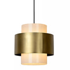 Lámpara colgante metal vidrio empavonado bronce Ø 30 cm E27 - LULC0184