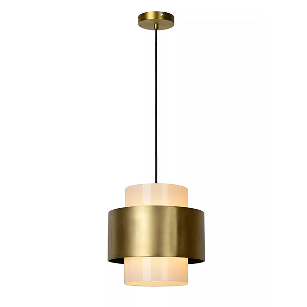 Lámpara colgante metal vidrio empavonado bronce Ø 30 cm E27 - LULC0184