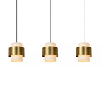 Lámpara colgante metal vidrio empavonado bronce 1,06 3 luces cm E27 - LULC0193